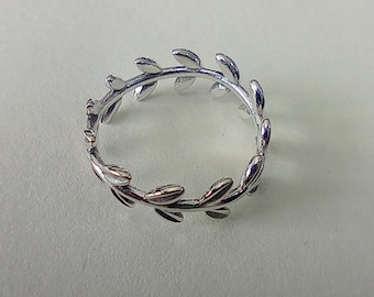 Pandora 925 Ale Laurel Wreath Wide Statement Ring Sz 50-58 Gift