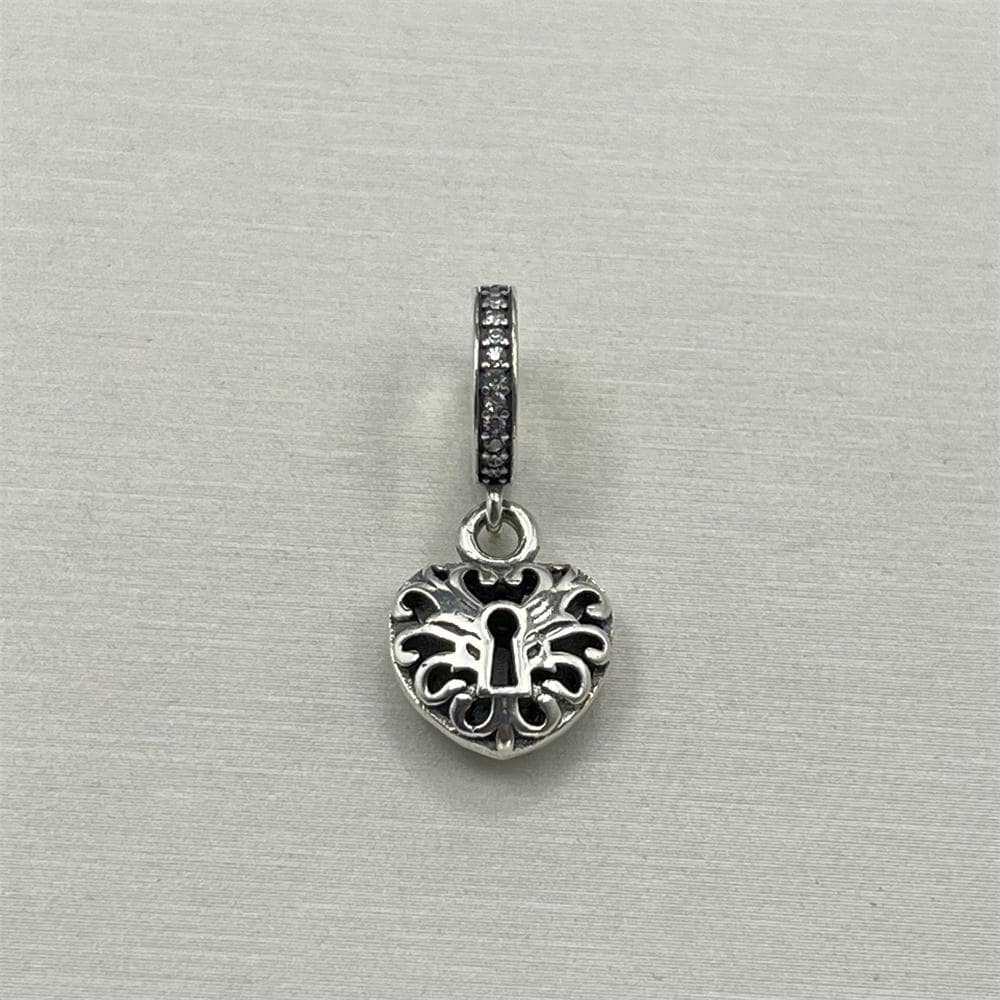New Pandora S925 Intricate Heart Lock Pendant Charm