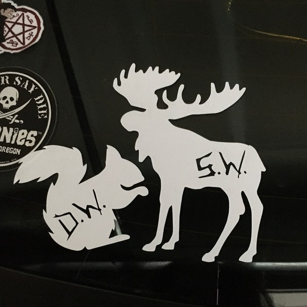 Sam and Dean - Moose and Squirrel Vinyl Stickers