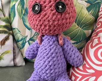 Giant Crochet Crystal Buddy - Lilac with Backpack