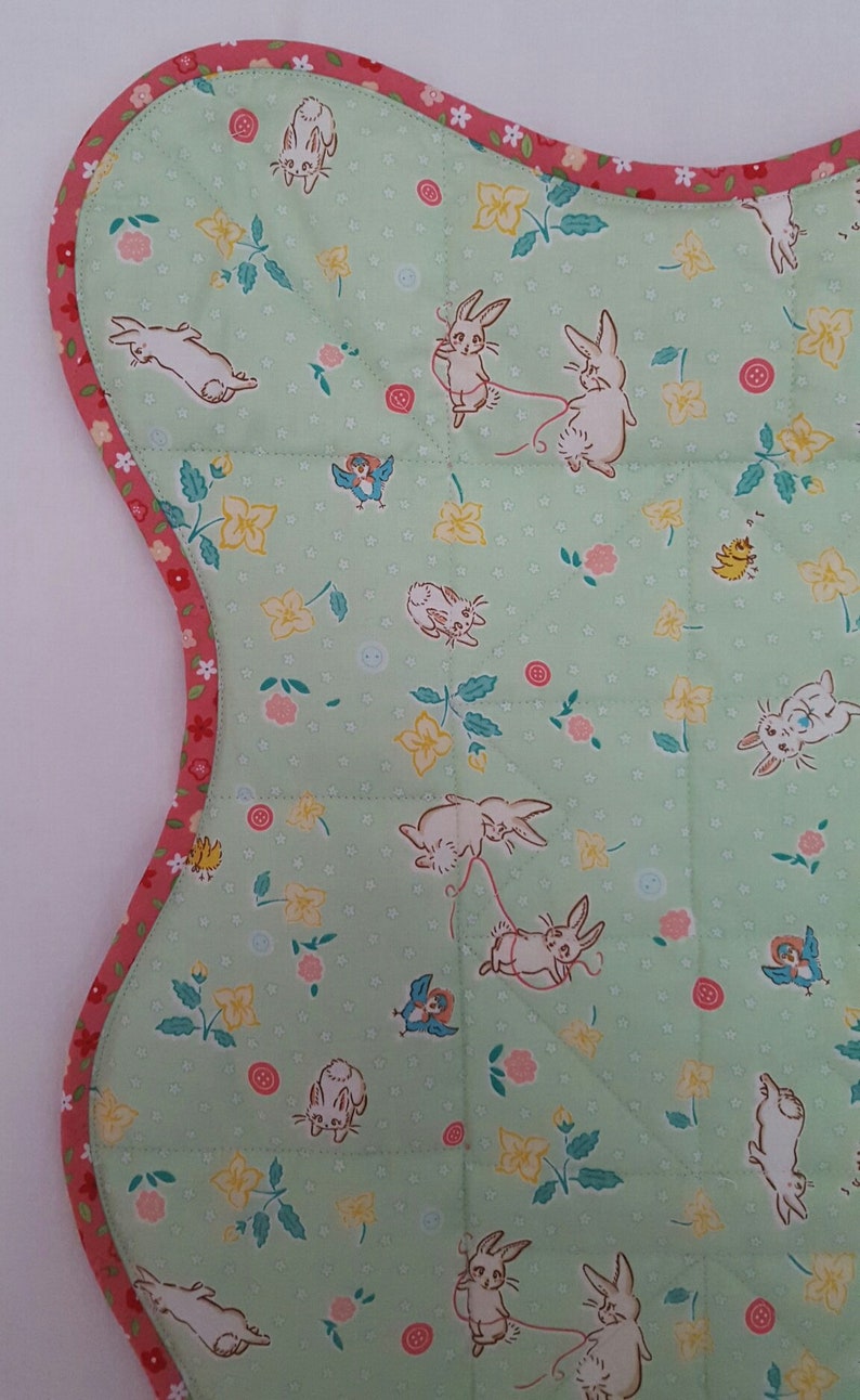 Sweet and Nostalgic WavyScalloped Edge Baby Quilt