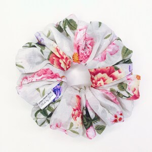 Oversized Floral Chiffon Scrunchie: Handmade Boho Hair Accessory