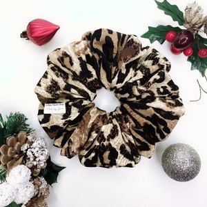 XL Large Oversized Hair Scrunchie Accessory Handmade Cheetah Print Aesthetic