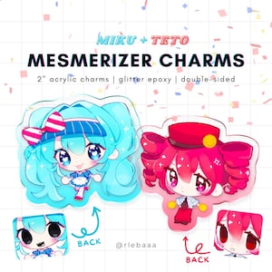 Vocaloid Miku and Teto Acrylic Charms - Mesmerizer