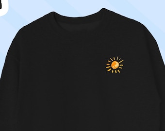 Sun Sweatshirt, Sunshine Icon Sweater, Cute Sun Crewneck, Summer Top Gift, Positive Lover Gift, Sun Sunshine Cute UNISEX SWEATSHIRT
