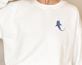 Whale Shark Sweatshirt, Cute Ocean Lover Sweater, Whale Shark Crewneck, Whale Top Gift, Whale Shark Friend UNISEX SWEATSHIRT PULLOVER