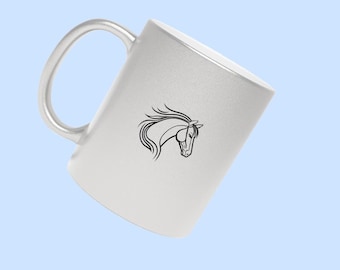 Horse Icon Coffee Mug, Horse Icon Personalized Mug, Horse Coffee Cup, Animal Lover Mug, Gift for Him, Gift for Her, Co-worker Gift