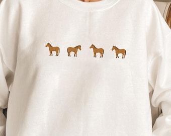 Horse Sweatshirt, Horse Animal Sweater, Horse Illustration Crewneck, Horse Print Top Gift, Simple Horse Design Gift, Horse UNISEX SWEATSHIRT