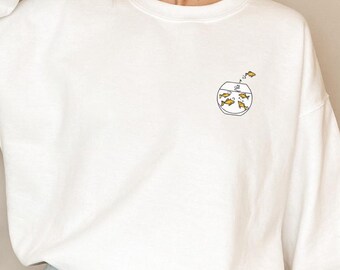 Fish Sweatshirt, Goldfish Icon Sweater, Fish Tank Crewneck, Goldfish Tank Top Gift, Fish Lover Gift UNISEX SWEATSHIRT