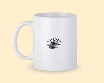 Sunrise Coffee Mug, Sunrise Personalized Mug, Sunset Coffee Cup, Sun Icon Mug, Gift for Him, Gift for Her, Co-worker Gift