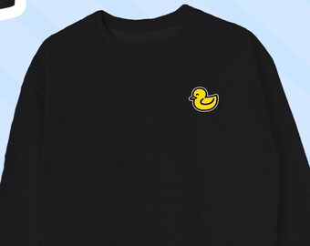 Sudadera con capucha de pato amarillo, suéter para amantes de los patos, cuello redondo para amantes de los patos, regalo bonito de pato, regalo para amantes de los patos, sudadera unisex para adultos de pato