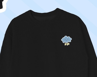 Rainy Cloud Sweatshirt, Cute Cloud Sweater, Cloud Icon Sweatshirt, Rainy Cloud Crewneck, Cloud Crewneck, Cloud Design UNISEX Sweatshirt