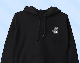 Raccoon Hoodie, Raccoon Design Hoodie Hooded Sweater, Raccoon Lover Sweatshirt, Animal Lover Friend Gift, Fun Raccoon UNISEX ADULTS Hoodie