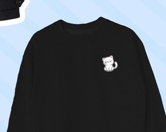 Cats Sweatshirt, Kitten Icon Sweater, Cats Crewneck, Cats Top Gift, Cat Lover Gift, UNISEX SWEATSHIRT