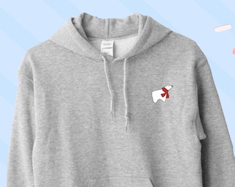 Moletom com capuz de urso polar, Moletom com capuz de urso polar fofo, Suéter de urso polar, Suéter de urso polar fofo, Suéter para amantes de ursos, Moletom unissex divertido com capuz de urso polar