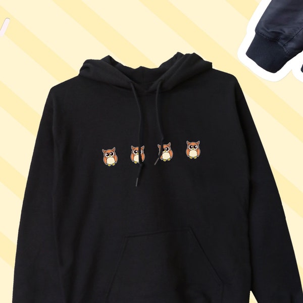 Owl Hoodie, Cute Owl Hoodie, Owl Icon Hooded Sweater, Owl Sweatshirt, Cute Owl Gift, Owl Icon UNISEX ADULTS Hoodie, Owl Lover Friend