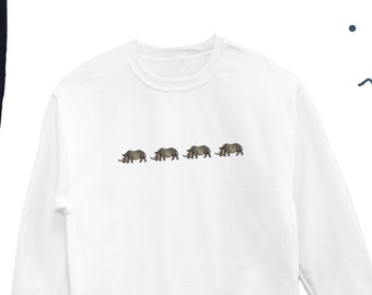 Rhino Sweatshirt, Rhinoceros Sweater, Rhino Crewneck, Rhino Top Gift, Rhino Icon Gift, UNISEX SWEATSHIRT