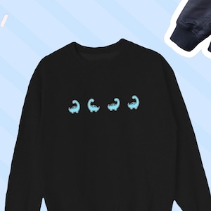 Dinosaur Sweatshirt, Cute Fun Dinosaur Long Neck Sweater, Dinosaur Crewneck, Long Neck Dinosaur Top Gift, Dinosaur Icon UNISEX SWEATSHIRT