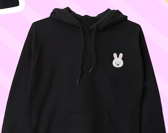 Rabbit Hoodie, Cute Rabbit FaceHoodie, Rabbit Top, Rabbit Sweater, Unisex Bunny Hoodie, Cute Bunny UNISEX ADULTS