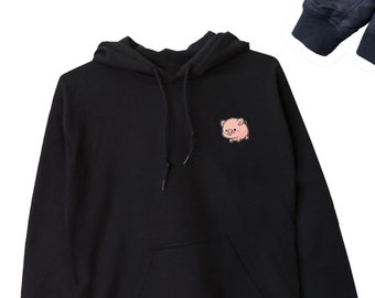 Pig Hoodie, Cute Pig Hoodie, Pigs Lover Hooded Sweater, Fun Pig Sweatshirt, Cute Pork Gift, Pork Pig UNISEX ADULTS Hoodie