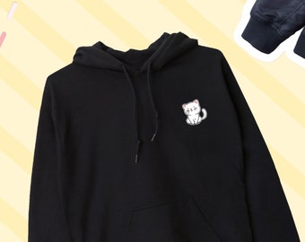 Kat hoodie, kitten hoodie, schattige kattenliefhebber trui met capuchon, kattensweater, kitten cadeau, schattige kattenliefhebber UNISEX VOLWASSEN hoodie