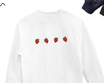Erdbeere Sweatshirt, Beere Symbol Pullover, Erdbeere Rundhalsausschnitt, Erdbeere Top Geschenk, Obst-Liebhaber-Geschenk, UNISEX SWEATSHIRT