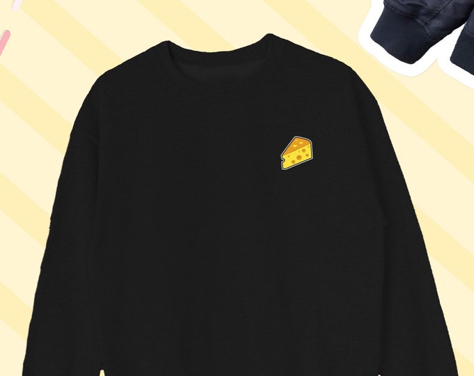 Cheese Sweatshirt, Cute Cheese Icon Sweater, Cheese Crewneck, Cheese Top Gift, Cheese Lover Gift, Cheese UNISEX SWEATSHIRT Sweater Gift