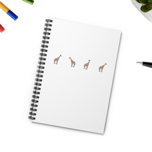 Giraffe Journal Spiral Notebook, Giraffe Icon Journal, Gift for Giraffe Lover Friend Notebook, Giraffe Friend Notebook Journal, Giraffe Icon