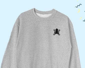 Frog Icon Crewneck, Cute Frog Sweatshirt, Frog Lover Gift, Frog Sweater, Gift for Frog Lover Friend, Frog Cute Sweatshirt Crewneck