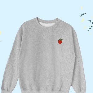 Strawberry Icon Sweatshirt, Strawberry Sweater, Berry Fruit Lover Sweater, Berry Sweatshirt, Strawberry Fruit Top Gift, Strawberry Lover