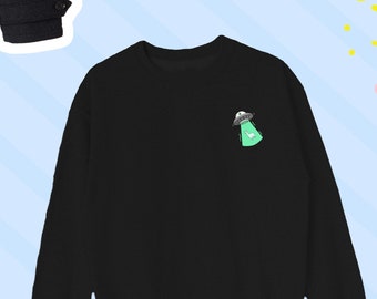 Sweatshirt extraterrestre enlèvement d'OVNI, pull Alien Lover, joli pull extraterrestre, sweat-shirt de navire extraterrestre, pull extraterrestre, cadeau extraterrestre, amour extraterrestre unisexe