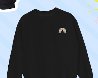 Rainbow Icon Sweatshirt, Rainbow Simple Sweater, Rainbow Minimalistic Sweater, Rainbow Sweatshirt, UNISEX