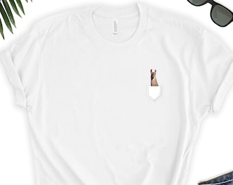 Llama T-Shirt, Llama Pocket Shirt, Llama in Pocket, Alpaca Shirt, Alpaca Pocket Shirt, Cute Llama Tee, Llama Top, Short-Sleeve Unisex Shirt