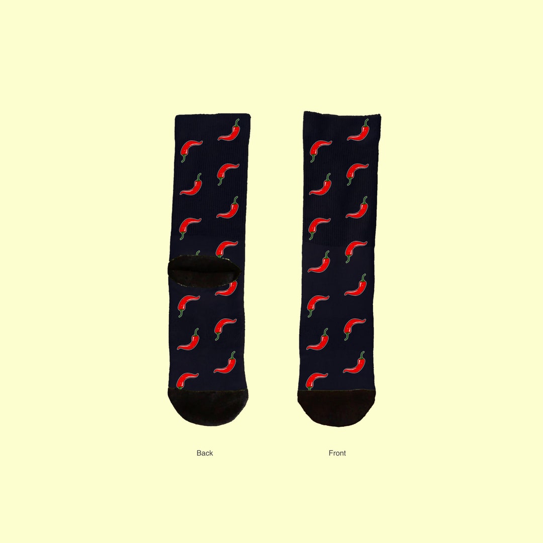 Chili Pepper Socks, Chilis Chilies Socks, Cute Chili Socks, Cute Chili