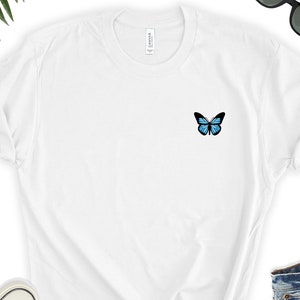 Butterfly Pocket Graphic Tee / Cute Butterfly Shirt / Minimalist Nature Graphic Tee image 1