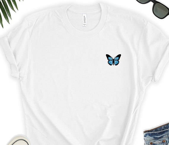 Butterfly Pocket Graphic Tee / Cute Butterfly Shirt / Minimalist Nature Graphic Tee