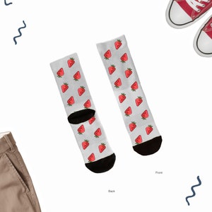 Strawberry Socks, Strawberries Socks, Strawberry Icon Socks, Cute Strawberry Socks, Strawberry lover Socks, Strawberry Icon Gifts, Strawberr
