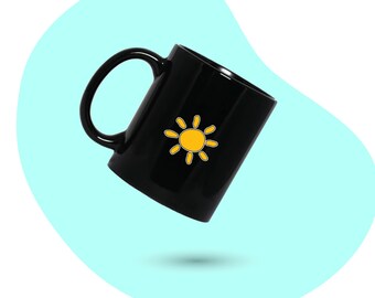 Zonkoffiemok, zon gepersonaliseerde mok, Sunshine Coffee Cup, positieve zomermok, cadeau voor hem, cadeau voor haar, cadeau collega