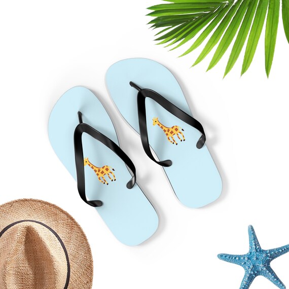Giraffe Unisex Flip flops Giraffe Flip Flops Sandals Etsy