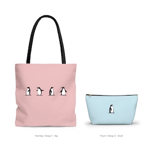 Penguin Tote Bag Pouch, Penguin Icon Summer Bag, Penguin Tote Bag, Penguin Pouch Bag, Cute Penguin Lover Gift, Penguin Reusable Shopping Bag