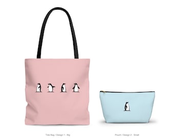 Penguin Tote Bag Pouch, Penguin Icon Summer Bag, Penguin Tote Bag, Penguin Pouch Bag, Cute Penguin Lover Gift, Penguin Reusable Shopping Bag