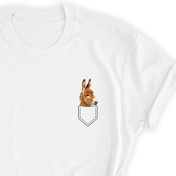 Camisa de burro // Camisa de bolsillo de burro // Linda camiseta de burro // Top de burro // Camisa de burro // Camiseta de burro- camiseta unisex de manga corta