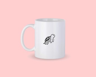 Turtle Coffee Mug, Cute Turtle Personalized Mug, Sea Turtle Lover Coffee Cup, Super Cute Sea Turtle Mug, Gift for Ocean Lover, Turtle Gift