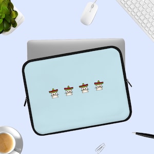 Cat Mariachi Laptop Sleeve, Cat Kitten Laptop iPad Sleeve, Fun Cat Lover Gift, Kitten iPad Case, Mexican Cat MacBook Air Pro 13&quot; 15&quot; Sleeve