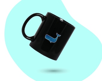 Ocean Lover Coffee Mug, Whale Personalized Mug, Cute Whale Coffee Cup, Whale Friend Mug, Gift for Whale Lover, Diver Diving, Co-worker Gift