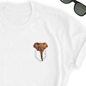 Elephant Shirt // Elephant Pocket Shirt // Cute Elephant Tee // Elephant Top // Elephant Shirt // Elephant Tee - Short-Sleeve Unisex T-Shirt