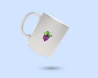 Grapes Coffee Mug, Grapes Personalized Mug, Purple Grapes Coffee Cup, Cute Grapes Mug, Gift for Him, Gift for Her, Co-worker Gift