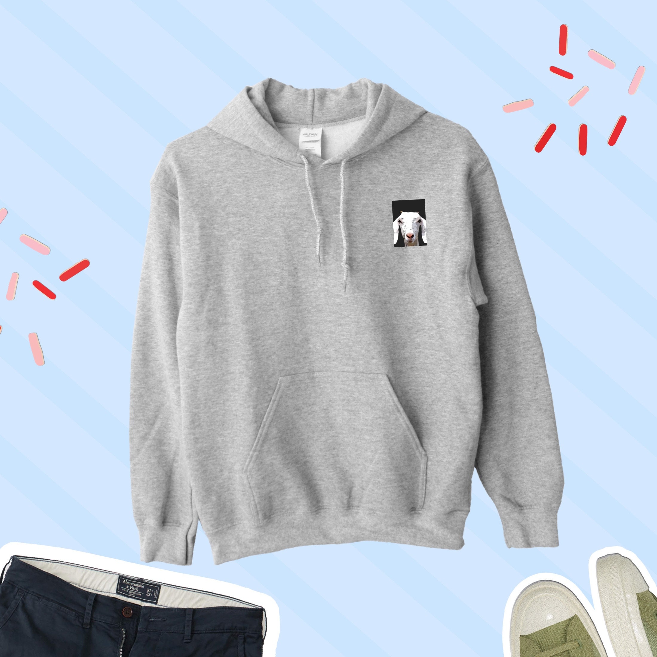 goat hoodie and sweatpants set