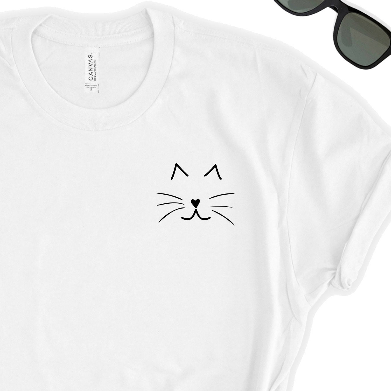 Cat Face Shirt / Cat Whiskers Shirt / Animal Pet Lover / Cat Etsy