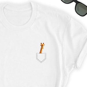 Giraffe Shirt // Giraffe Pocket Shirt // Cute Giraffe Tee // Giraffe Top // Giraffe Shirt // Giraffe Tee - Short-Sleeve Unisex T-Shirt